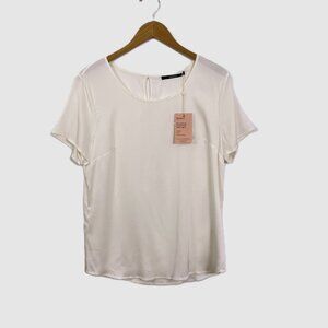 Quince Washable Stretch Silk Tee Ivory
